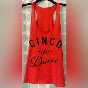 T-back “Cinco de Drinko” tank top, Red, Size L